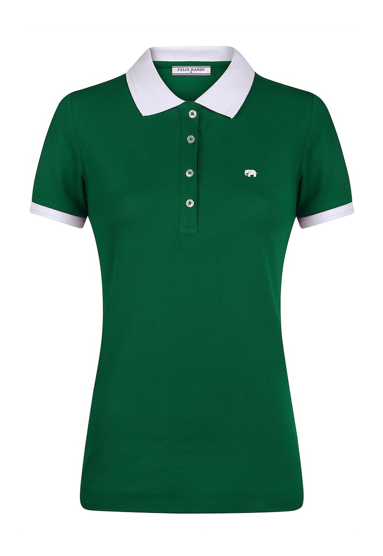 Tricou polo din amestec de bumbac - Alb/Verde