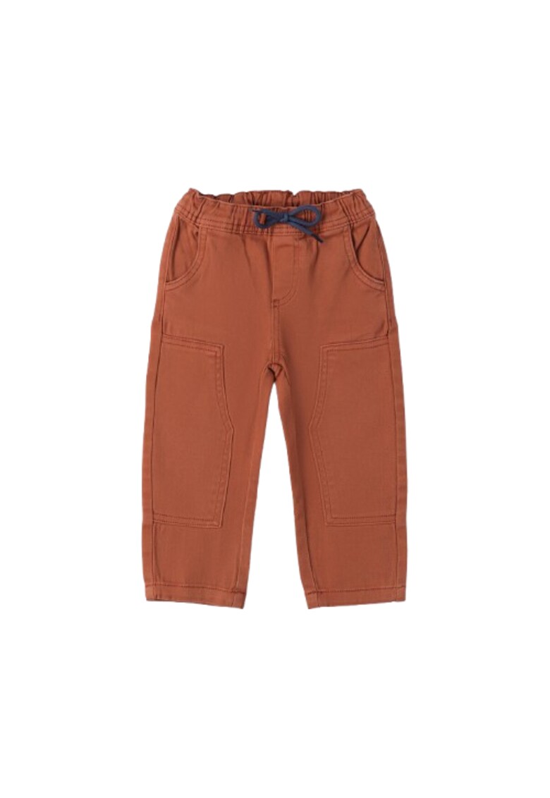 Pantaloni din Twill Elastic cu Snur si Buzunare