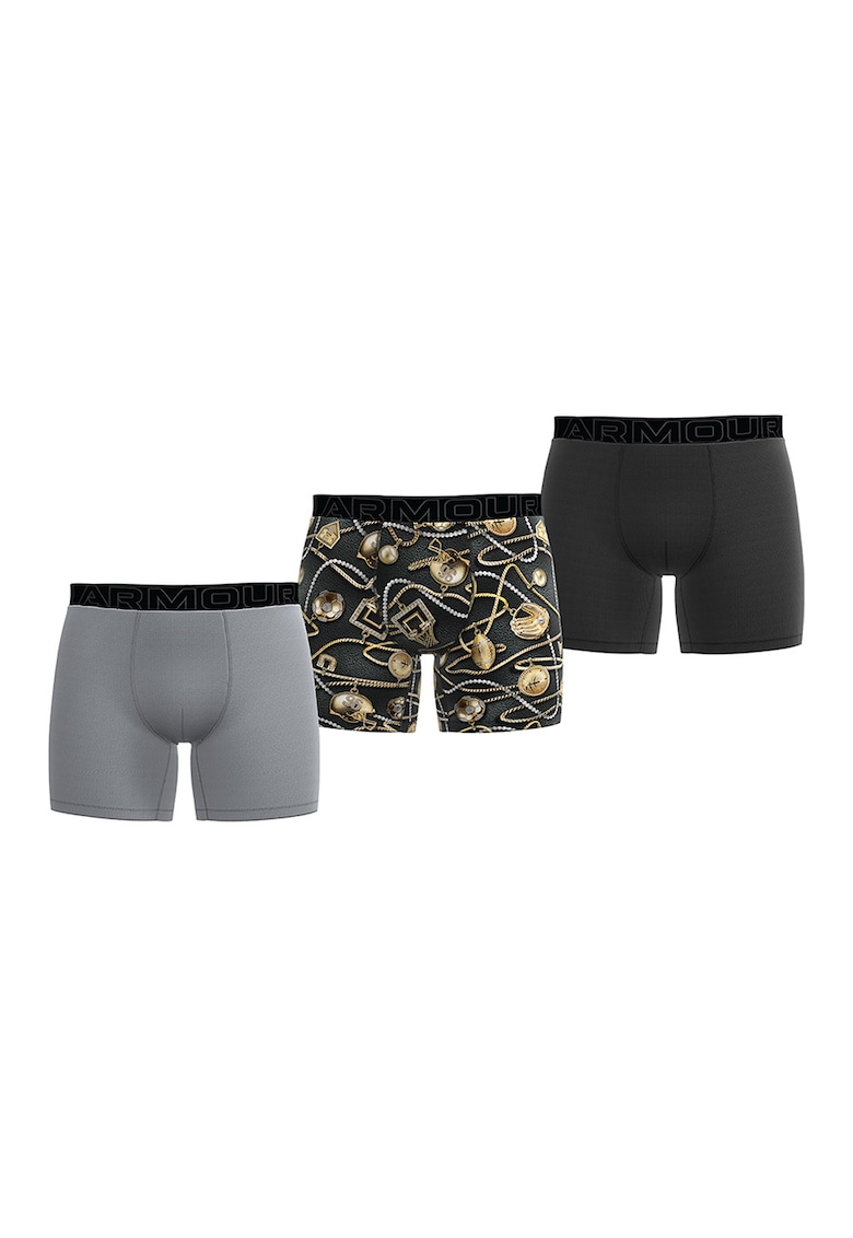 Set de boxeri pentru fitness Performance Tech - 3 perechi - Auriu/Gri/Gri inchis
