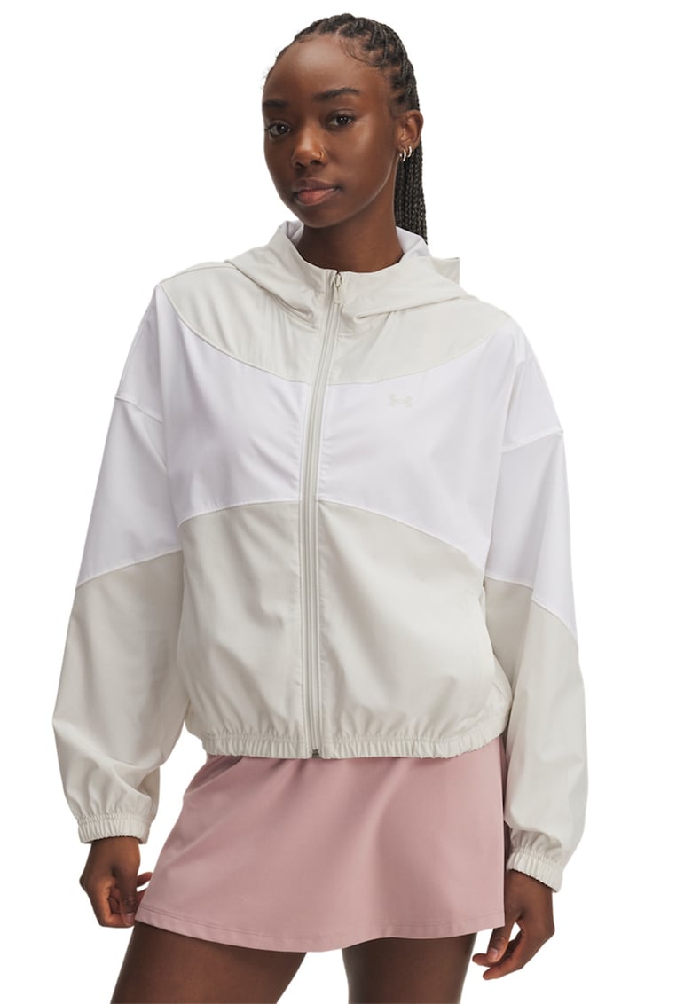 Jacheta lejera cu fermoar - Alb/Bej deschis