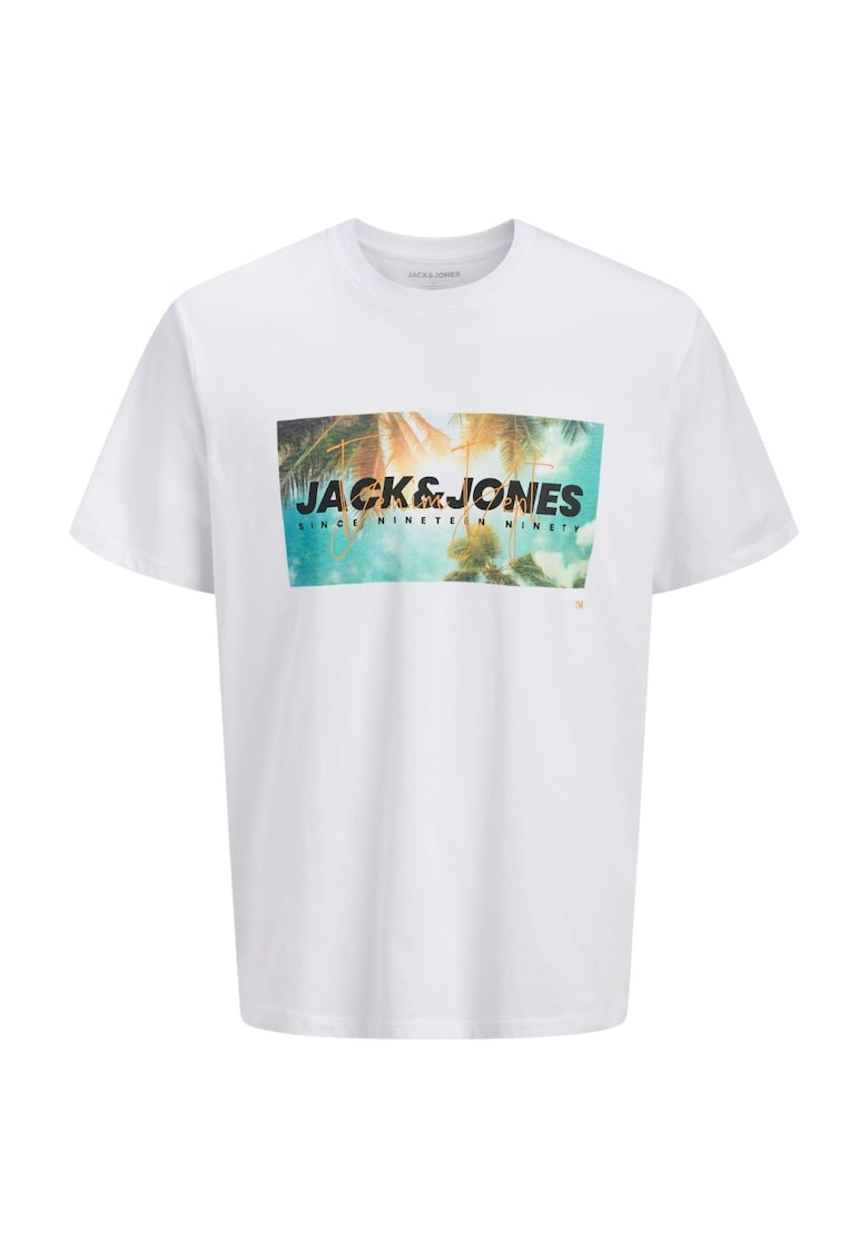 Tricou JACK &JONES Indiana SS PLS 59469 - Alb
