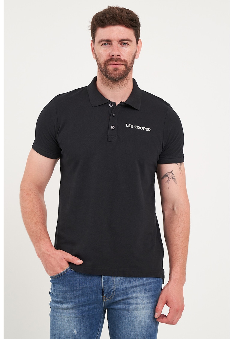 Tricou polo din bumbac - Negru