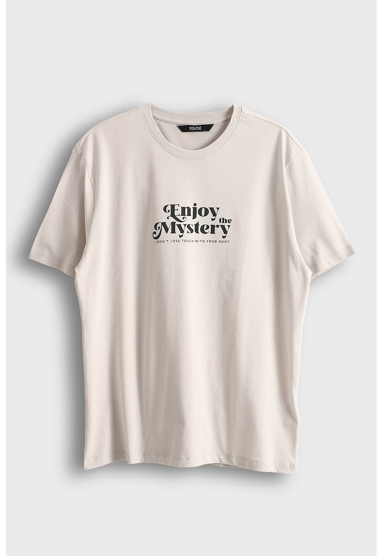 Tricou cu text - Negru/Grej