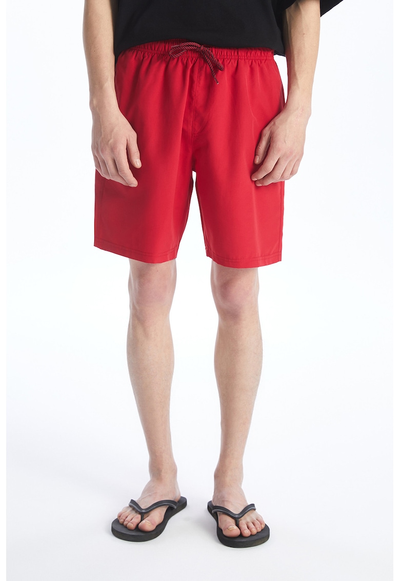 Pantaloni scurti de baie uni - Rosu