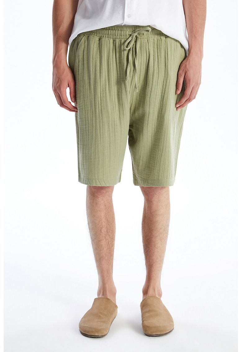 Pantaloni scurti de bumbaccu snururi - Verde