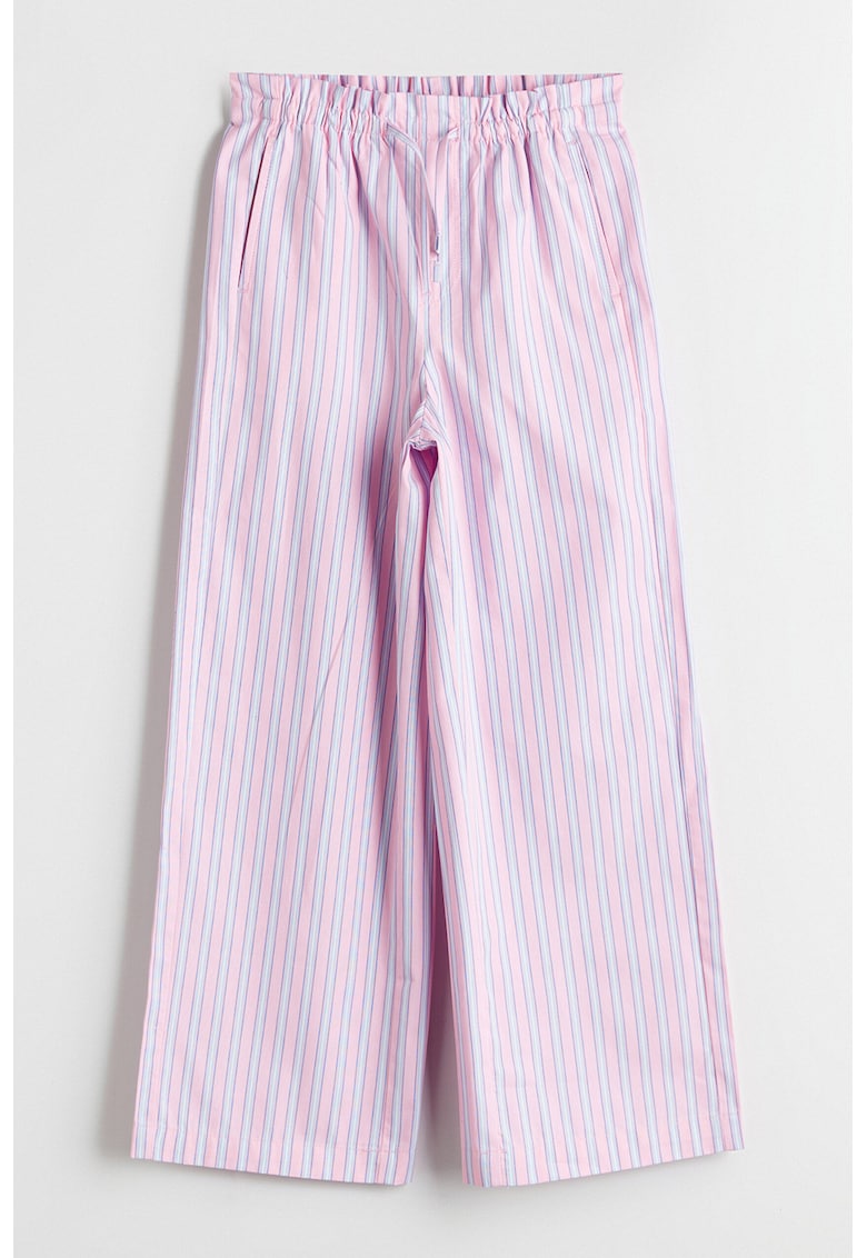 Pantaloni ampli cu dungi - Roz/Albastru deschis