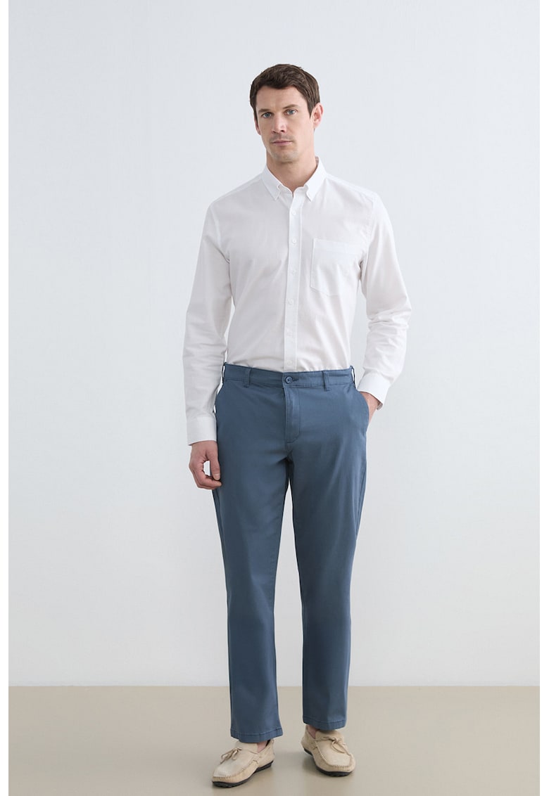 Pantaloni chino din amestec de bumbac - Albastru indigo