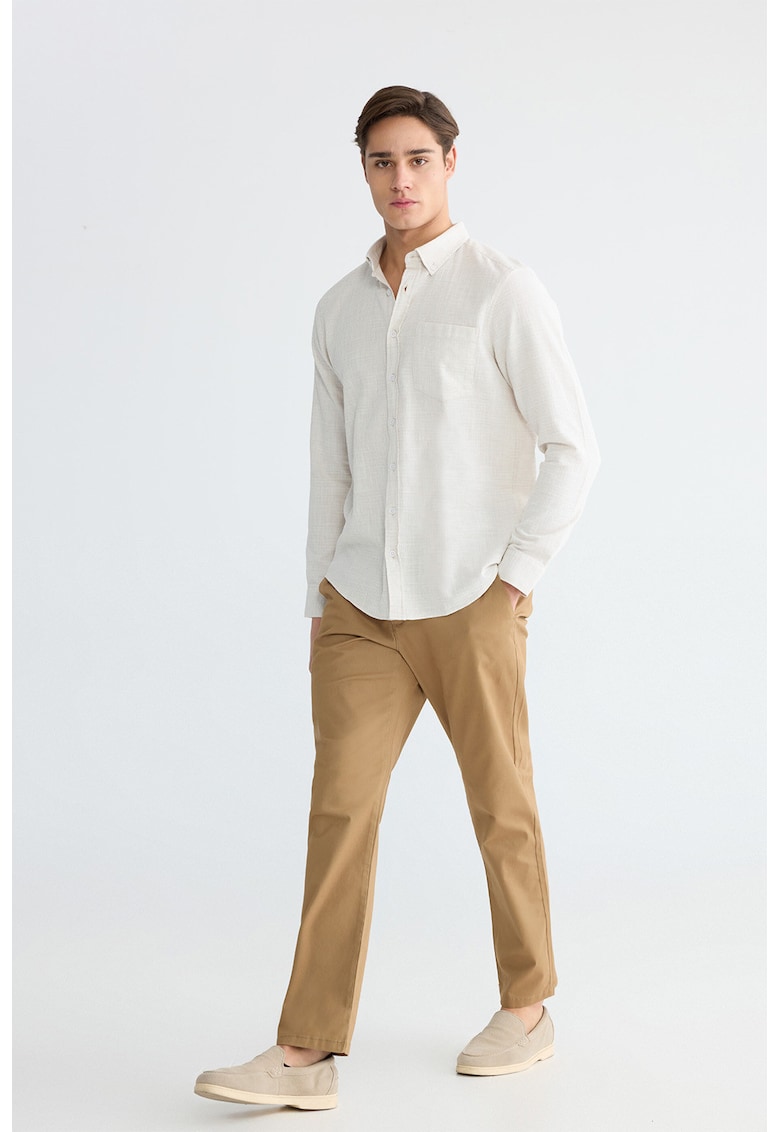Pantaloni chino din amestec de bumbac - Maro camel
