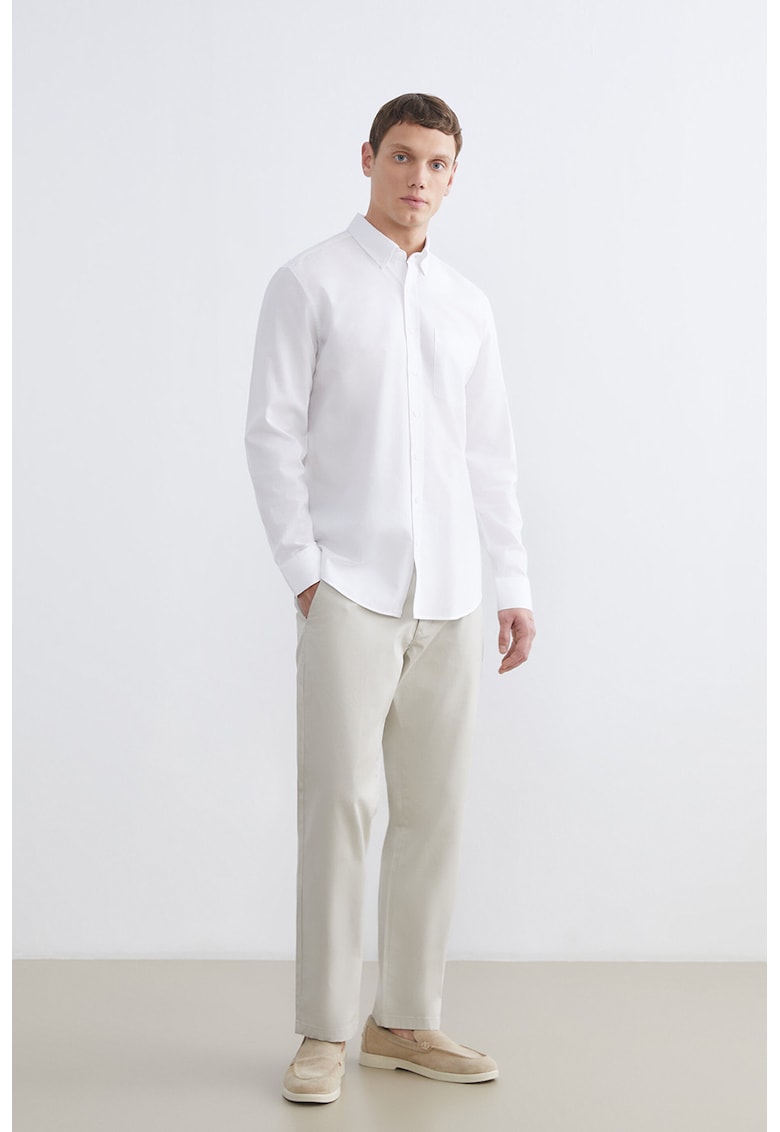 Pantaloni chino din amestec de bumbac - Gri deschis