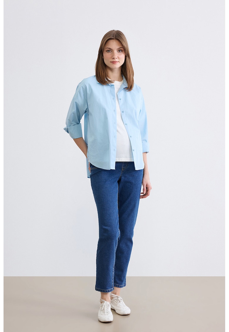 Blugi cu buzunare pentru gravide - Bleumarin