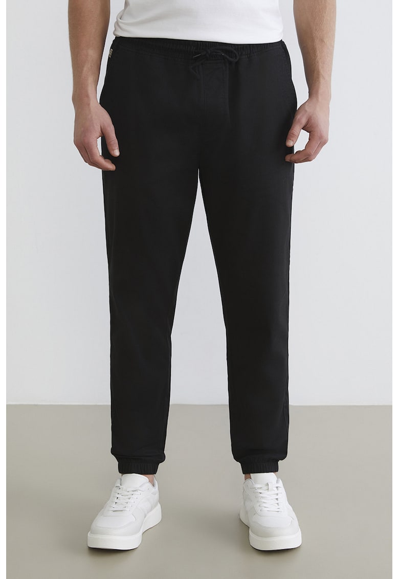 Pantaloni de trening cu terminatii elastice - Negru
