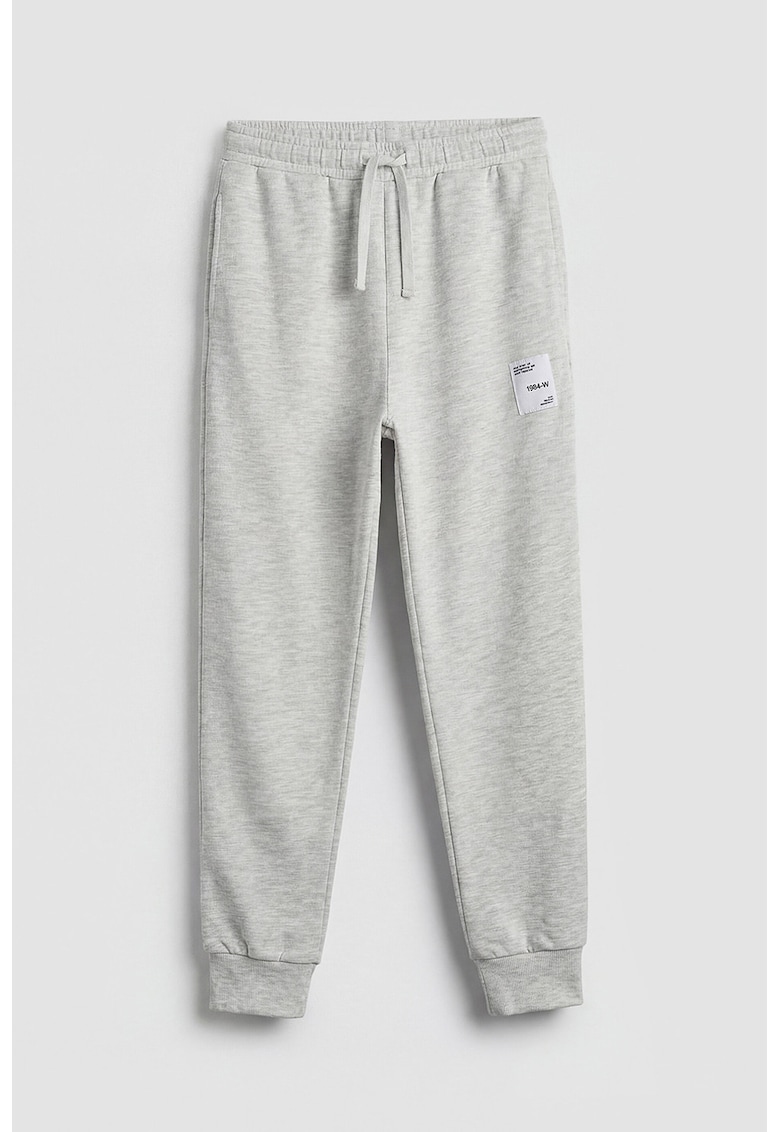 Pantaloni de trening din amestec de bumbac - Gri melange