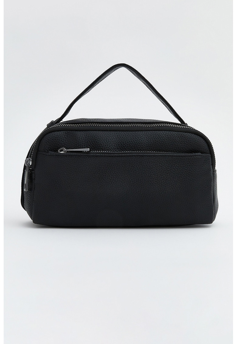 Geanta crossbody de piele ecologica - Negru