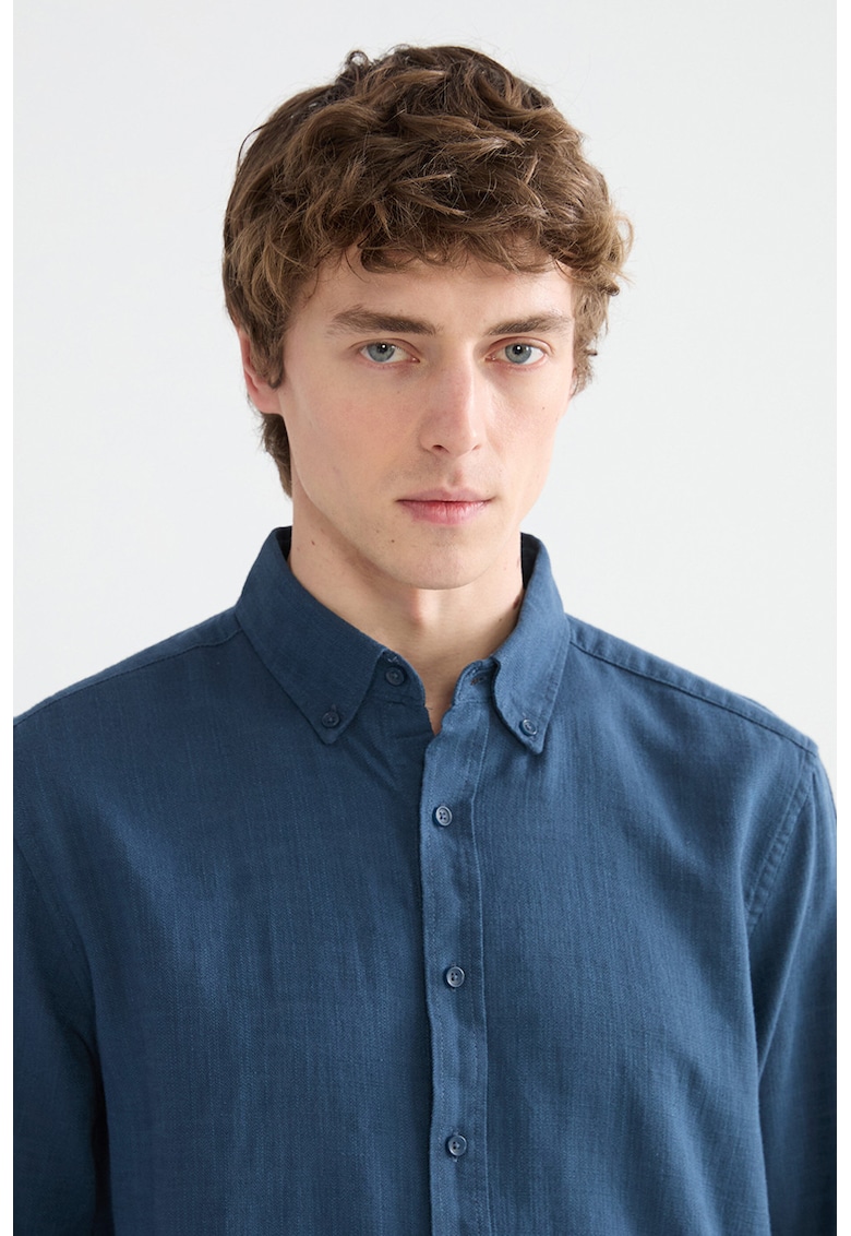 Camasa regular fit din bumbac - Albastru