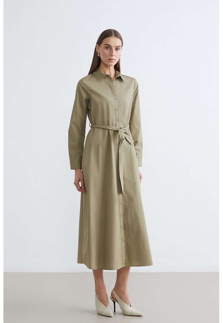 Rochie midi evazata - Bej
