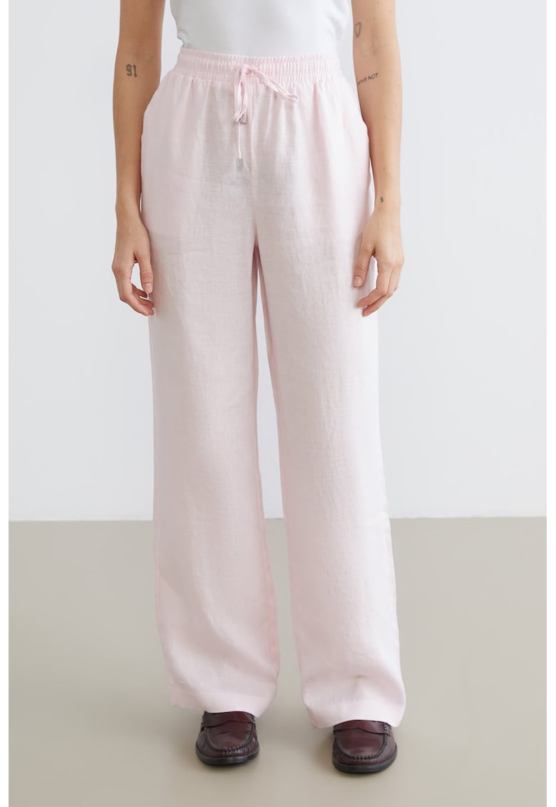 Pantaloni de in cu snur - Roz pastel