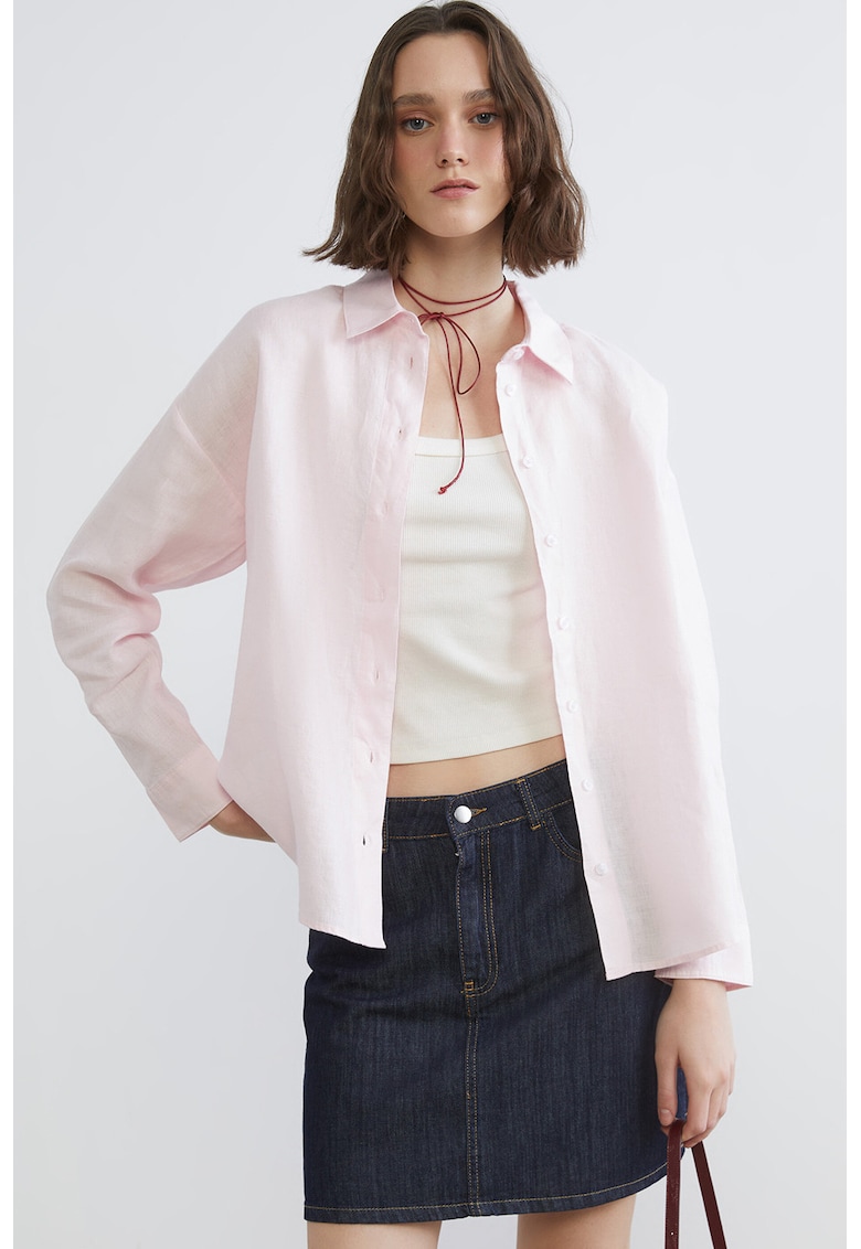 Camasa relaxed fit de in - Roz pastel