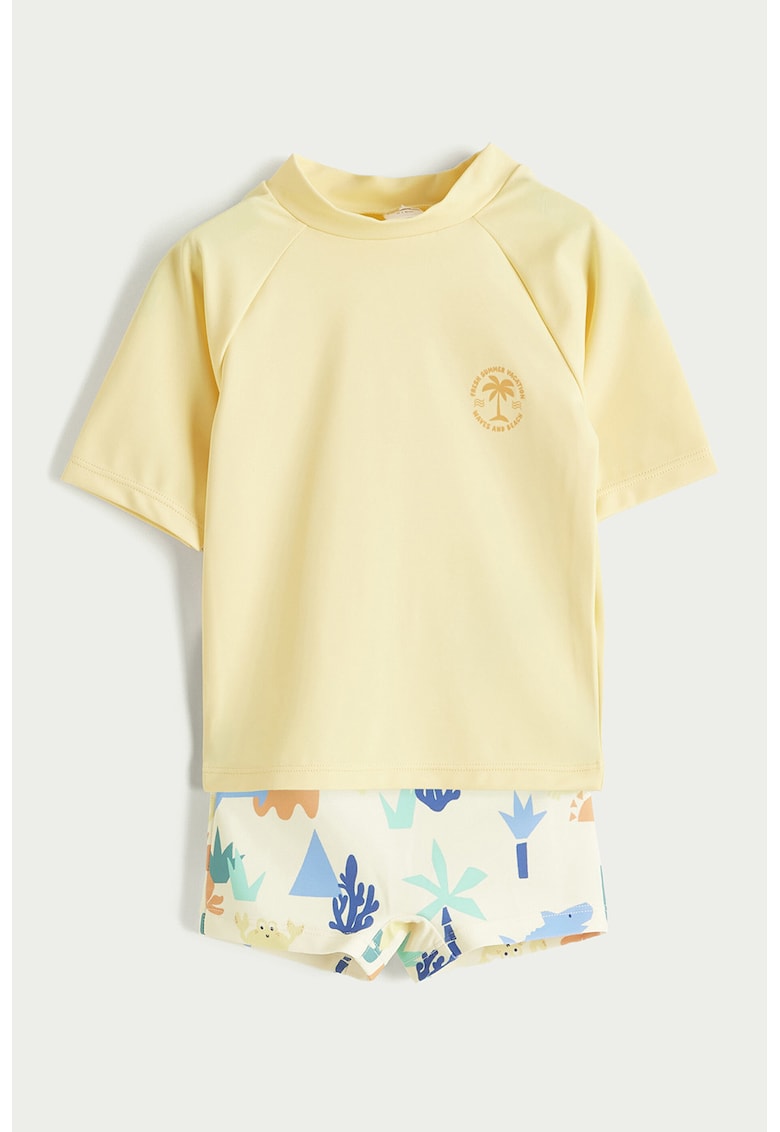 Set de tricou si pantaloni scurti de baie - Galben