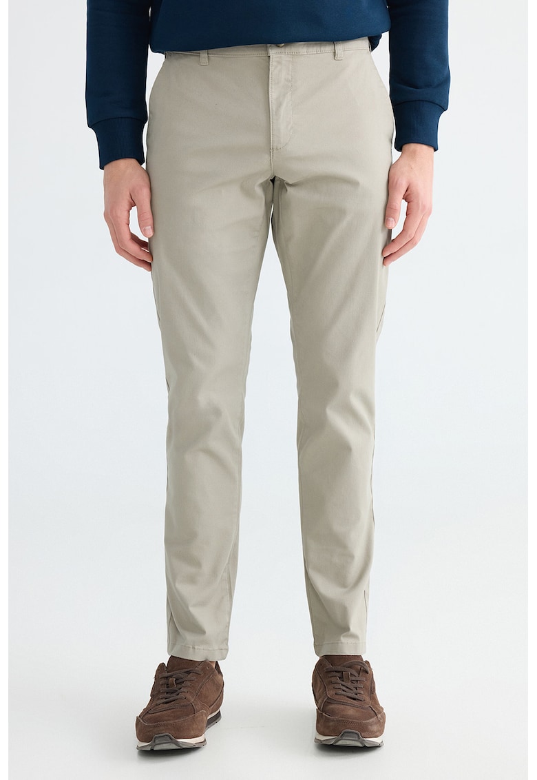 Pantaloni chino cu talie medie - Bej