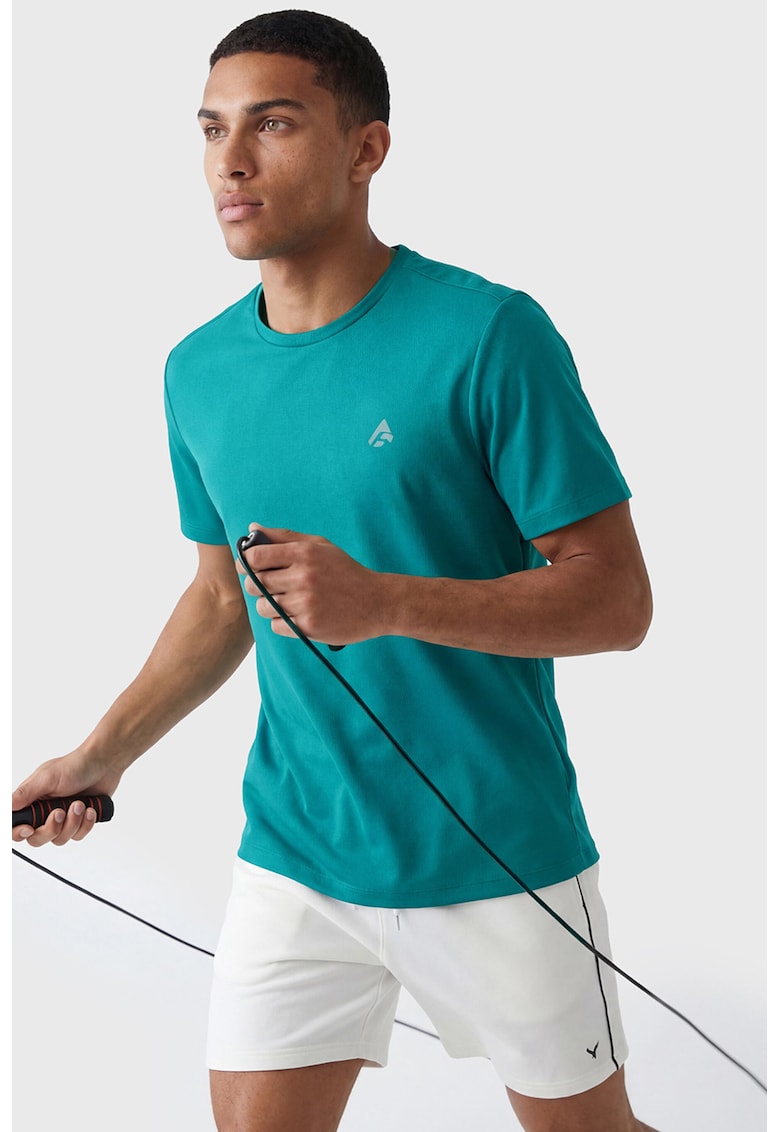 Tricou uni cu decolteu la baza gatului - Albastru marin
