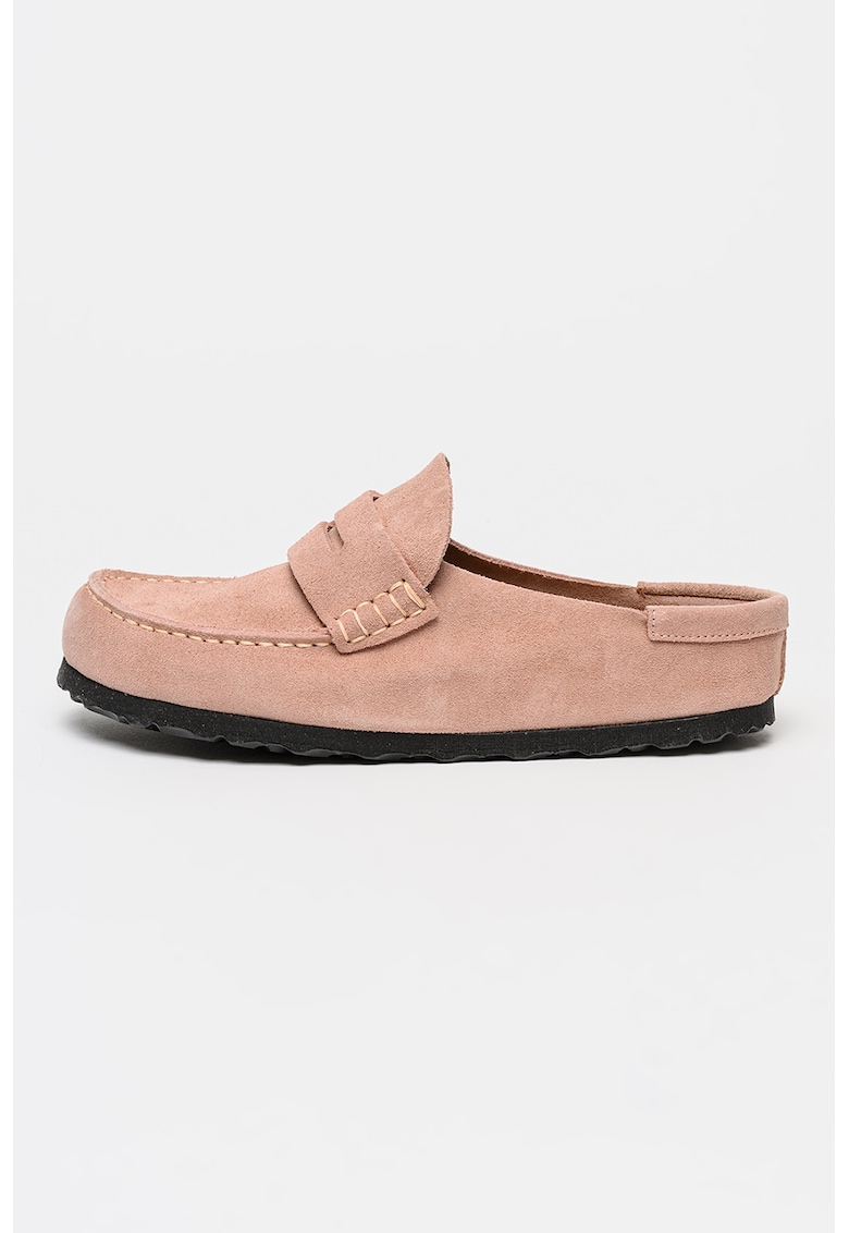 Pantofi loafer din piele intoarsa cu model petrecut Naples - Roz pal