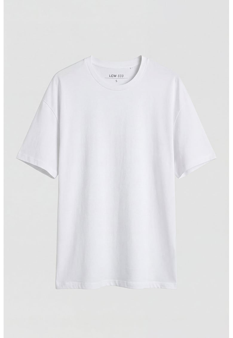 Tricou cu imprimeu si maneci cazute - Galben miere/Alb optic