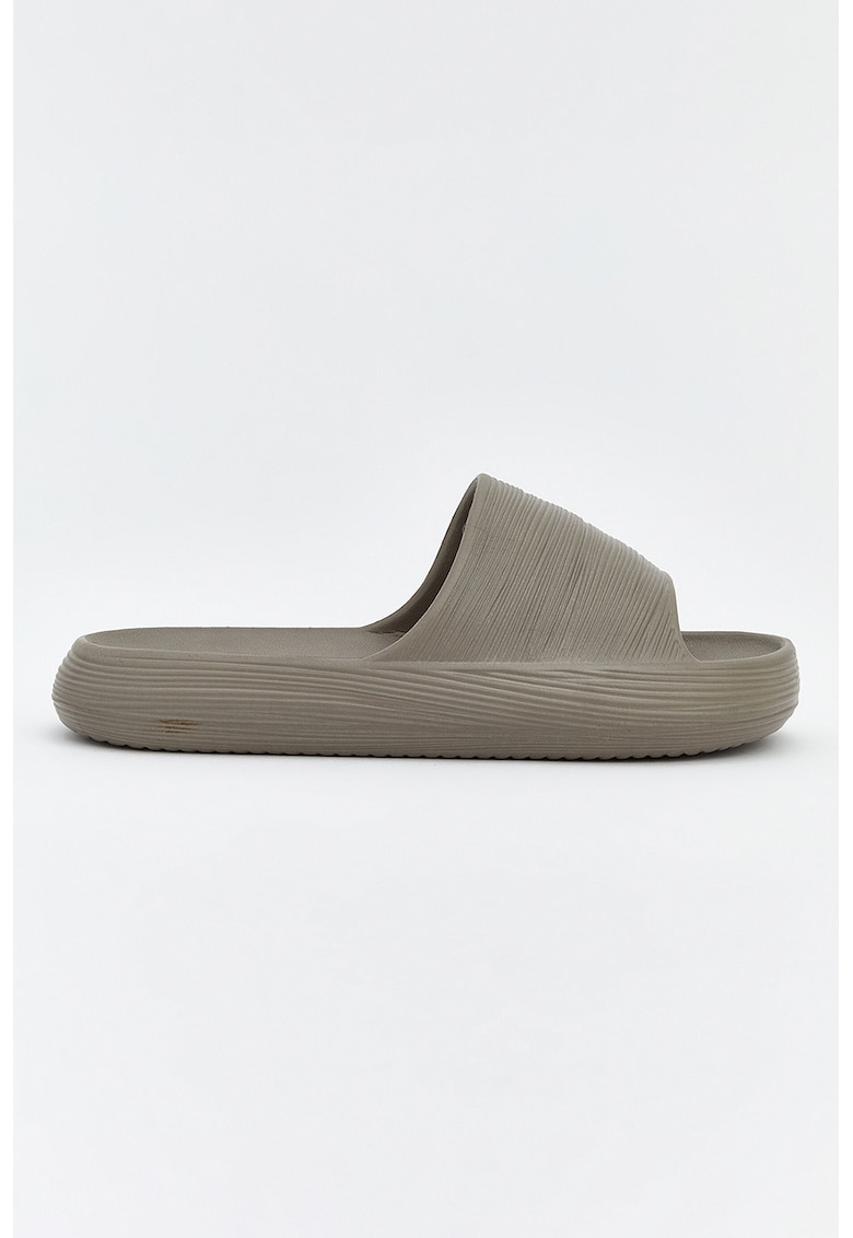 Papuci cu aspect striat - Maro taupe
