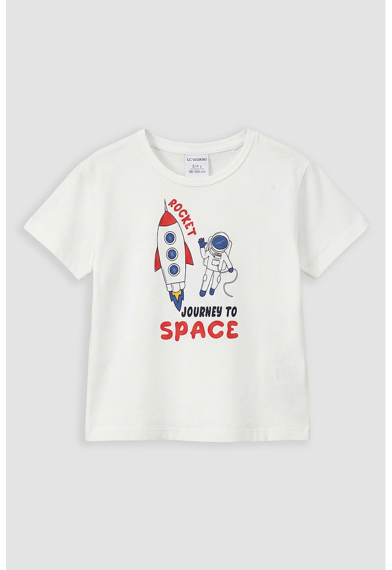 Tricou cu imprimeu grafic - Rosu/Alb/Albastru inchis
