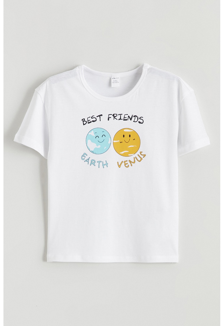Tricou cu imprimeu grafic - Alb/Portocaliu/Albastru deschis
