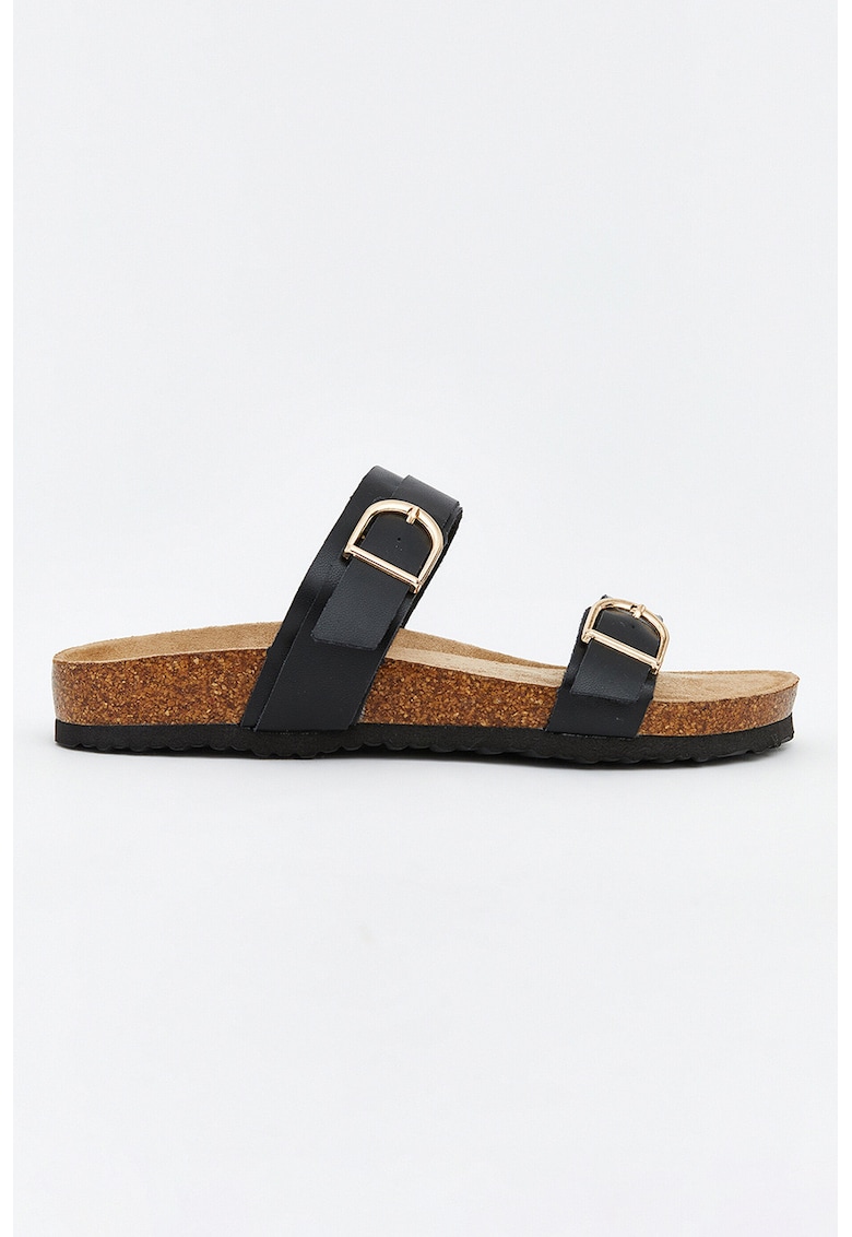 Papuci cu talpa plata - Negru