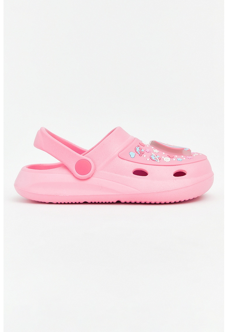 Saboti slingback - Alb/Roz
