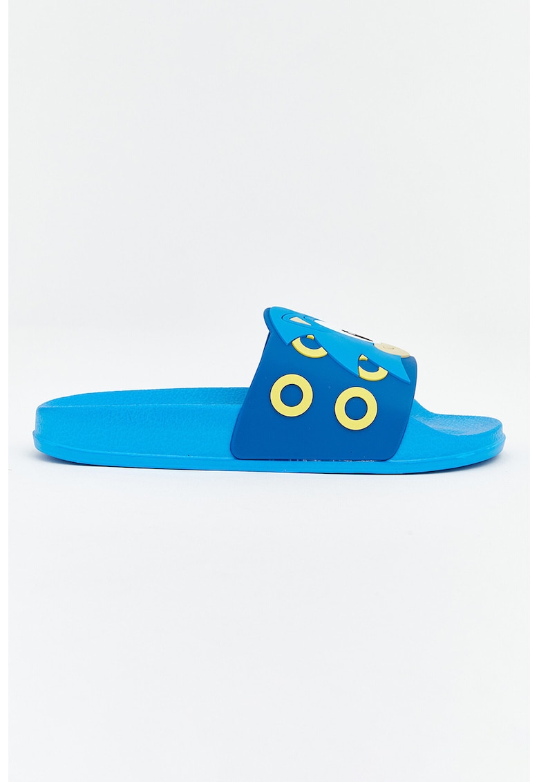 Papuci cu model Sonic - Alb/Galben/Albastru