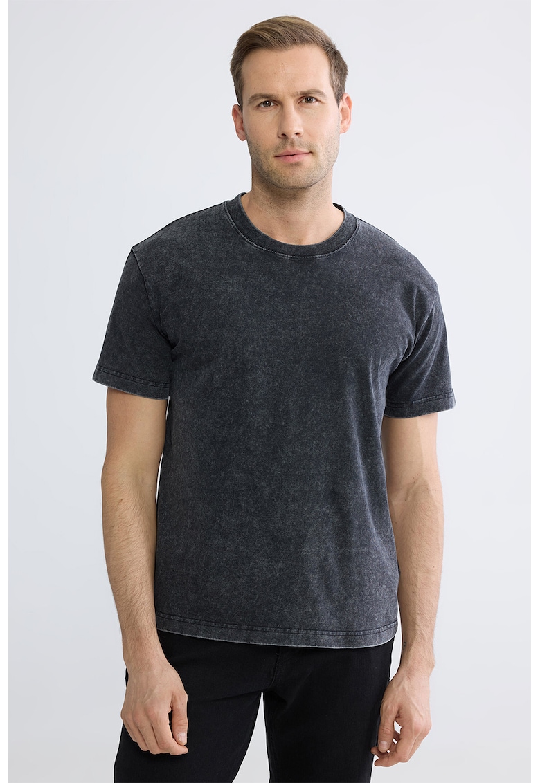 Tricou lejer de bumbac - Negru stins