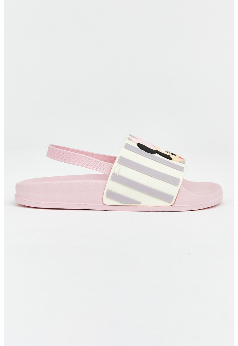Papuci cu bareta slingback - Alb/Negru/Roz deschis/Lila
