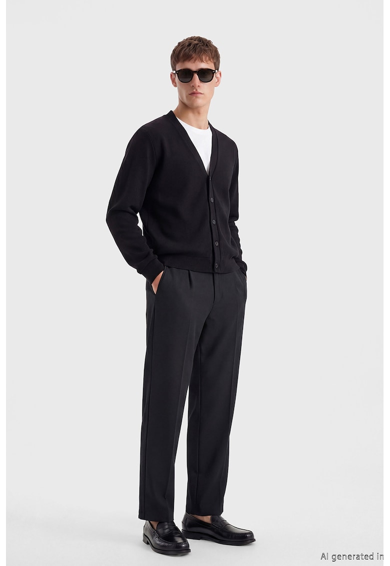 Pantaloni eleganti cu buzunare - Negru