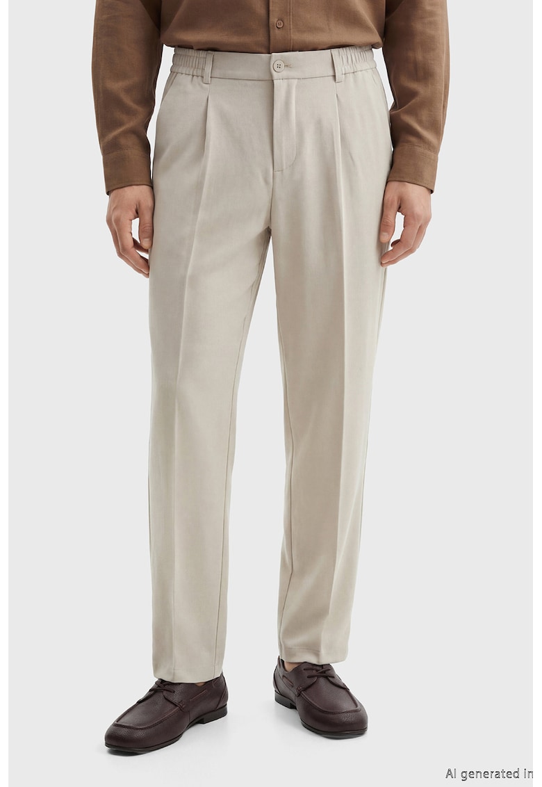 Pantaloni eleganti cu buzunare - Gri deschis