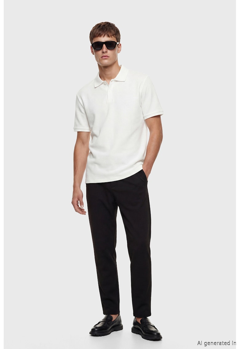 Pantaloni conici cu pensa - Negru