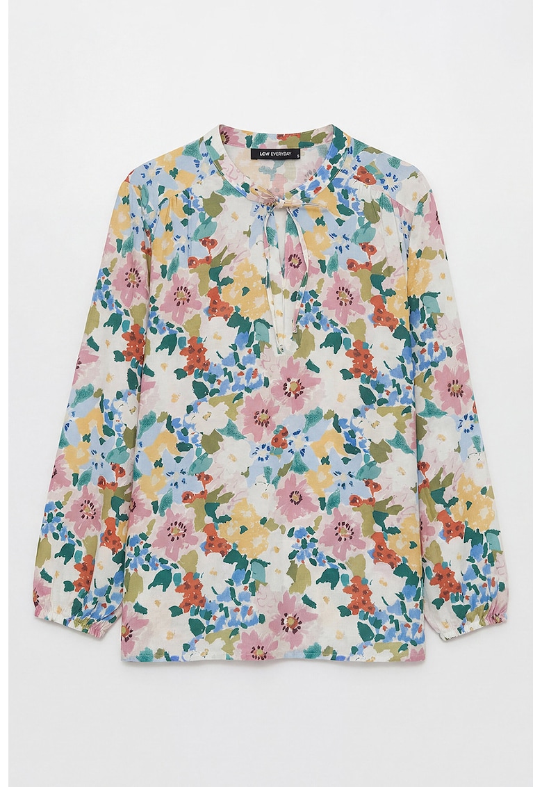 Bluza lejera cu imprimeu floral - Rosu/Verde/Albastru