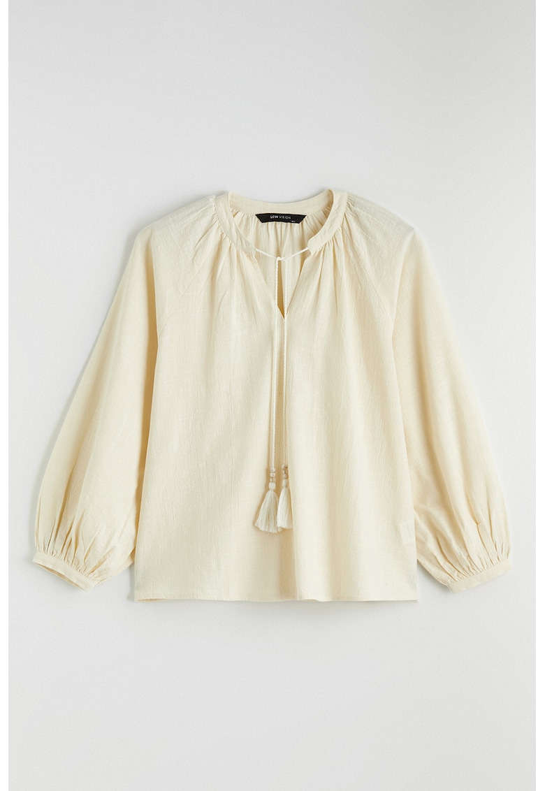 Bluza supradimensionata cu canafi - Crem