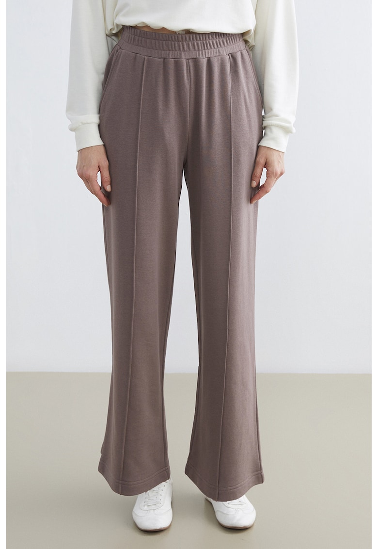 Pantaloni de trening cu talie elastica - Violet prafuit