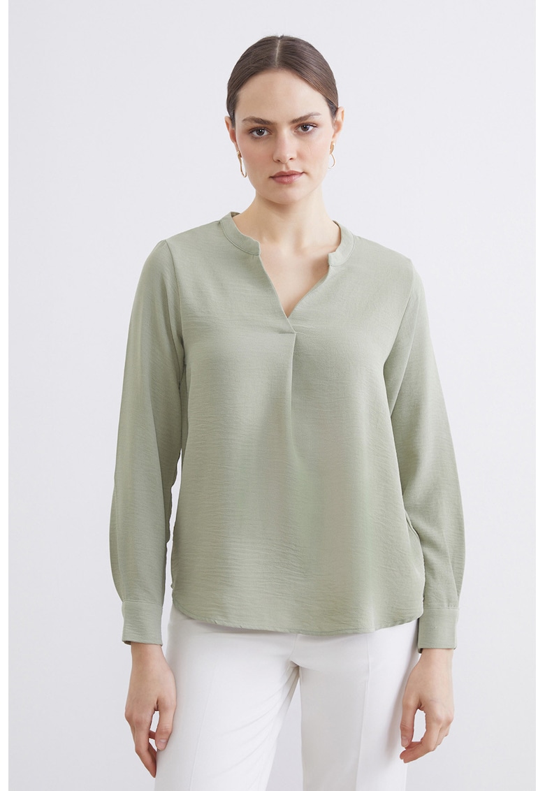 Bluza-tunica cu decolteu in V - Verde deschis