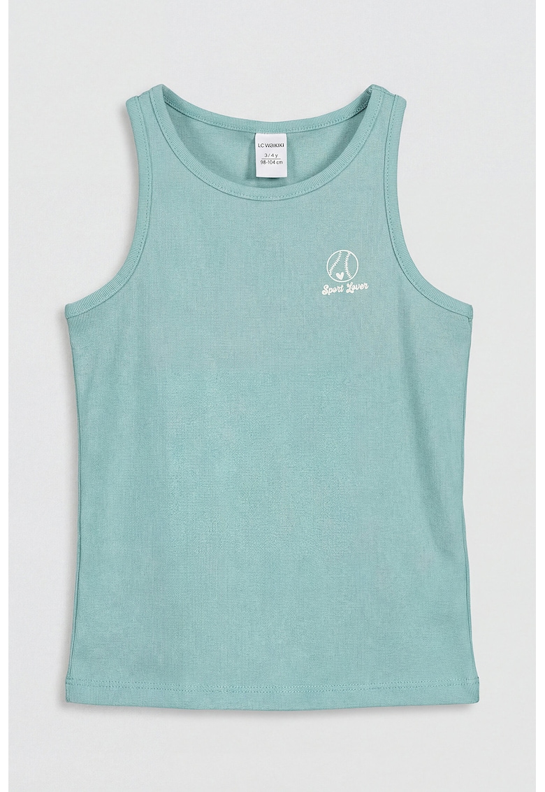 Top din amestec de bumbac - Albastru aquamarin
