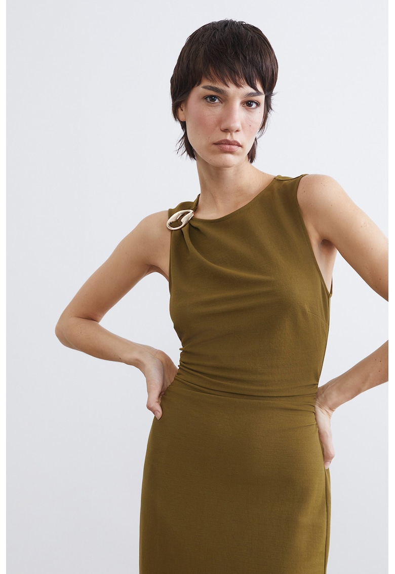Rochie midi fara maneci - Kaki