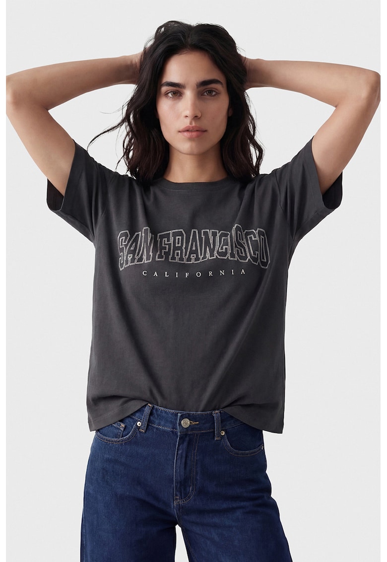 Tricou cu imprimeu San Francisco - Gri antracit