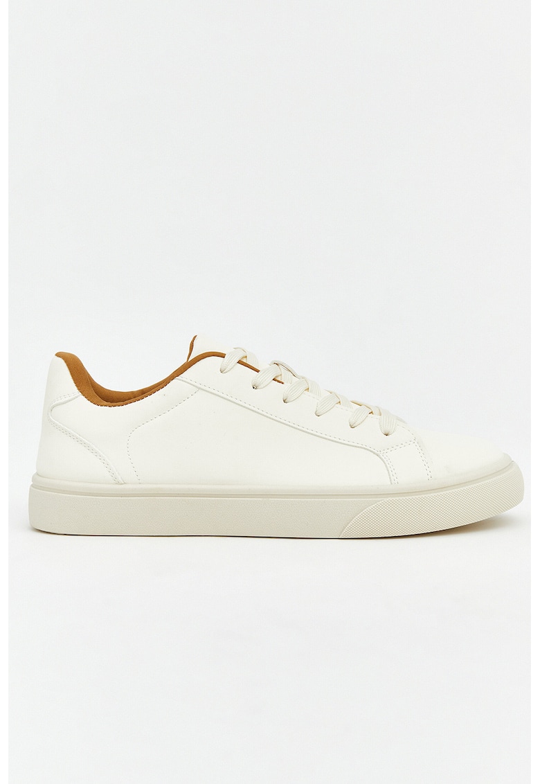 Pantofi sport low-cut din material sintetic - Alb