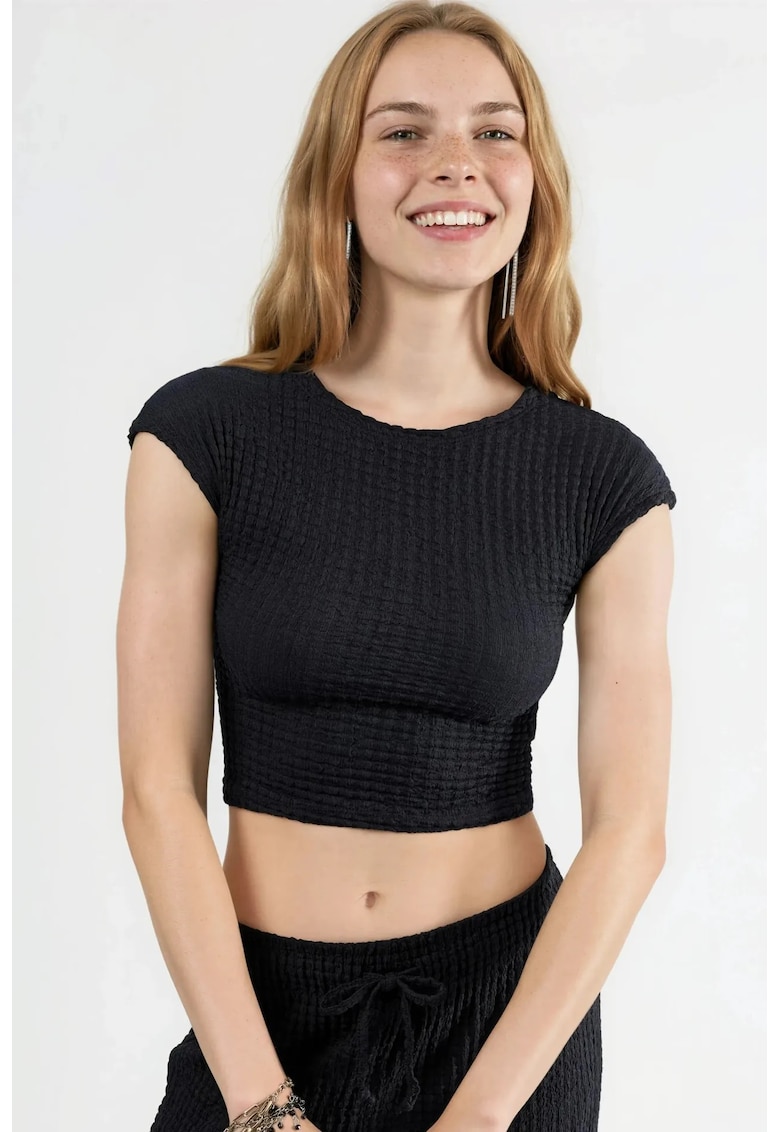 Tricou dama - Negru - Poliester/Elastan