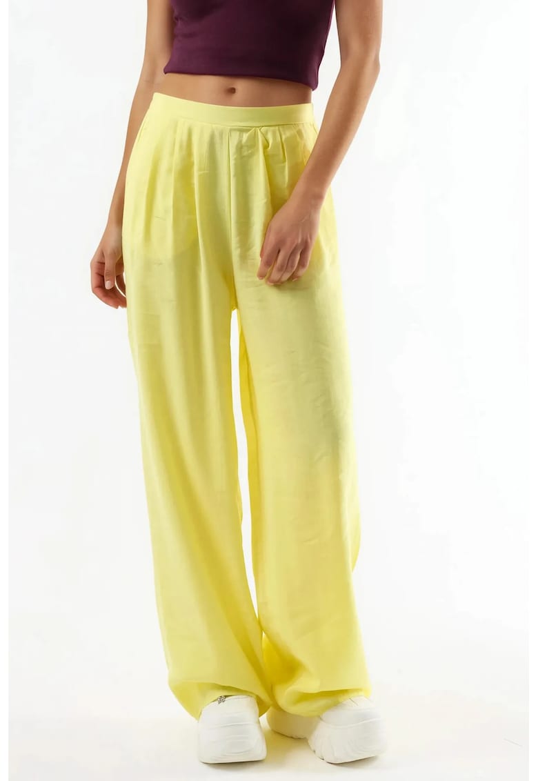 Pantaloni dama - Galben lamaie - Modal/Poliester