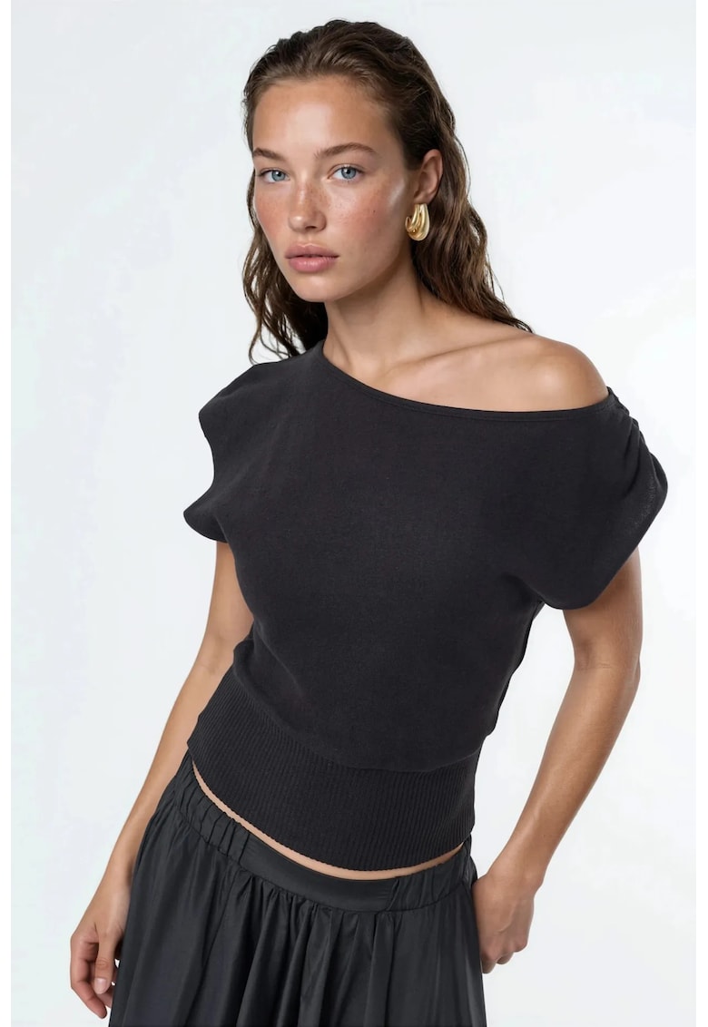 Top dama - Poliester/Elastan - Negru