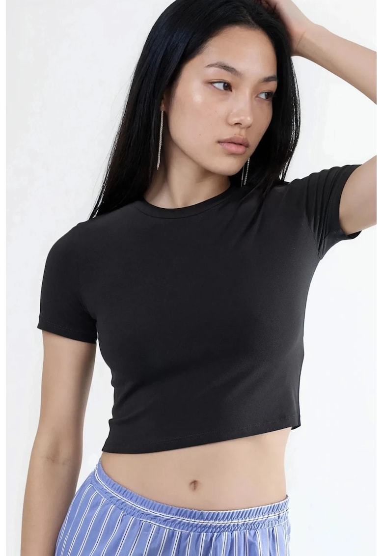 Tricou dama negru - scurt