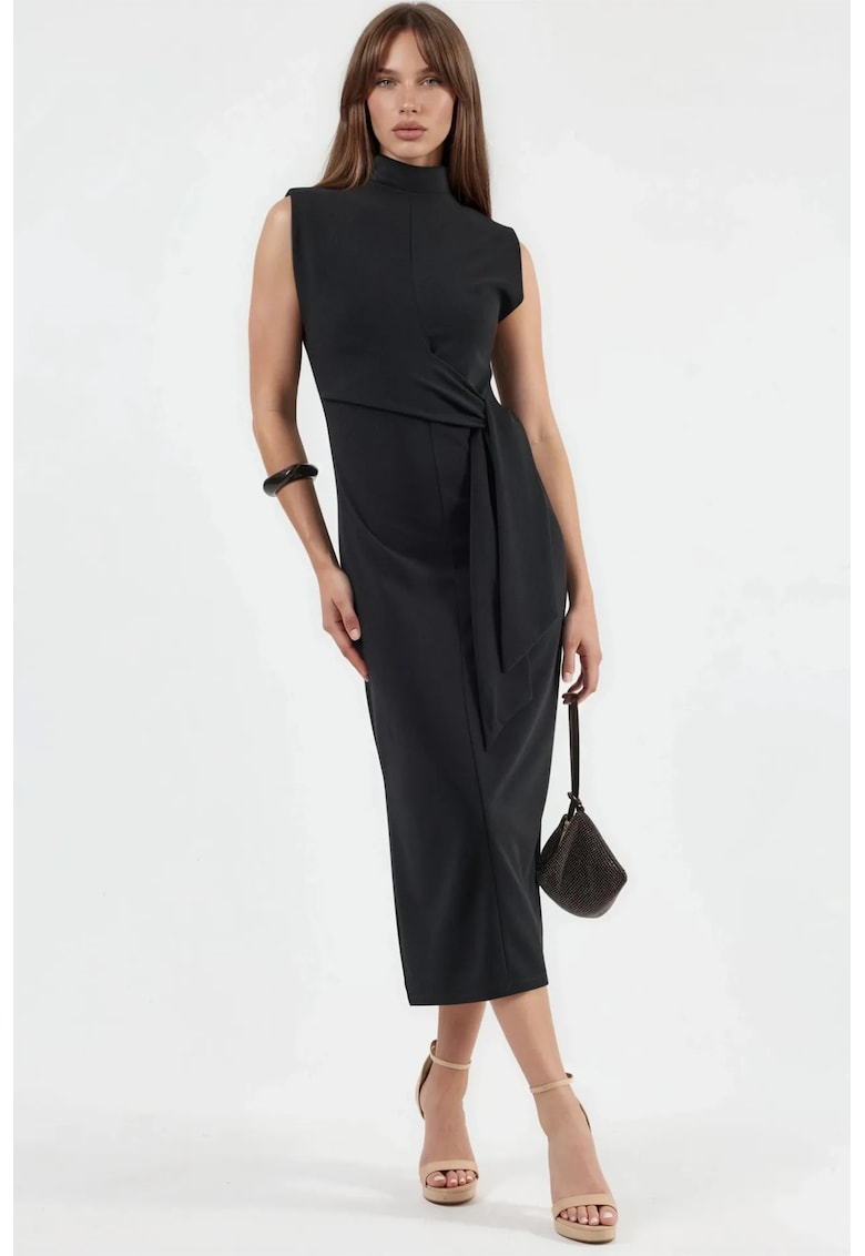 Rochie Midi negru - poliester